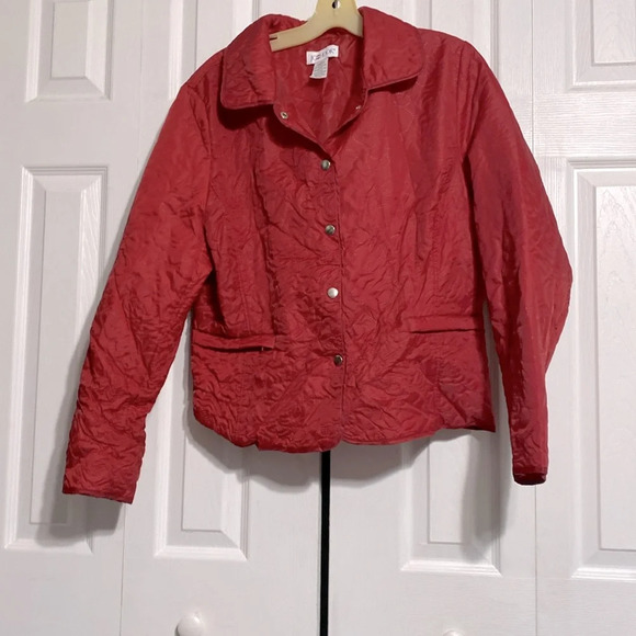 JG Hook Jacket Quilted Women Red Lightweight Lined Coat jacket size LARGE - Picture 1 of 15